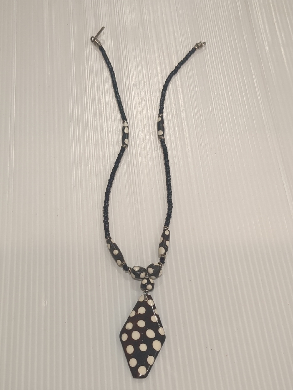 Black and White Polka Dot Pendant Necklace - Women Jewelry